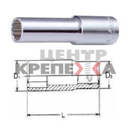 Головка торц. длин. 12-гр. 1/2" // Hans