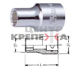 Головка торц. кор. 12-гр. 3/4" // Hans