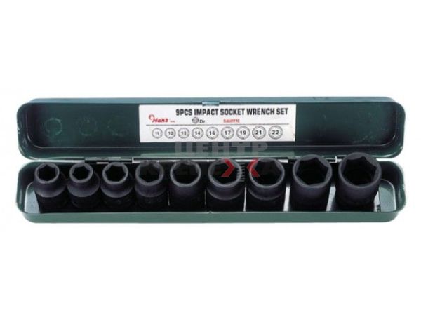 Набор ударных головок 1/2" // Hans