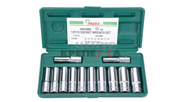 Набор головок удлиненный 1/2" // Hans