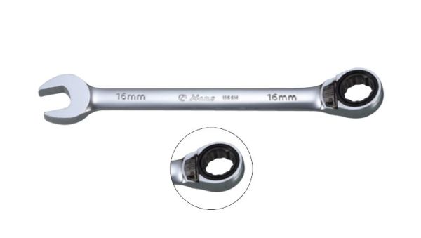 Ключ рожковый с реверсивным храповиком // Hans